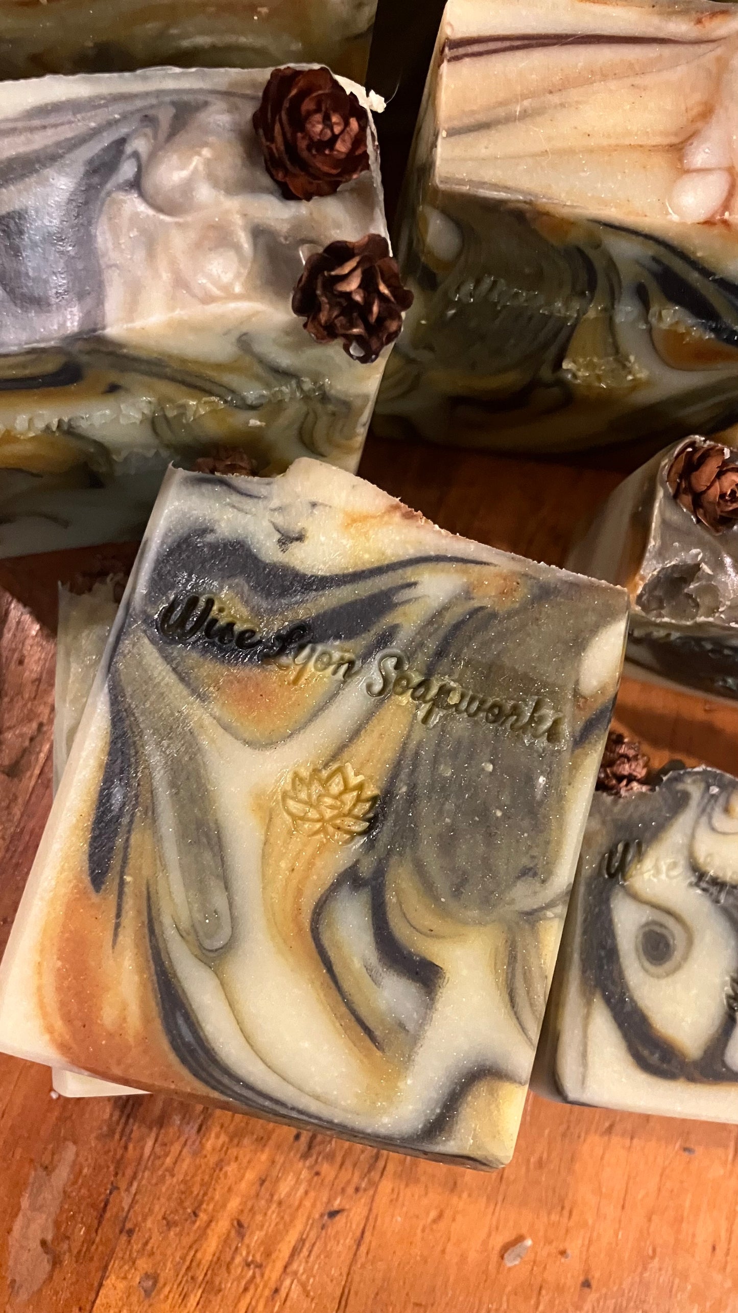 Sugar Pine & Patchouli Natural Soap, organic hemp - Wiselyonsoapworks