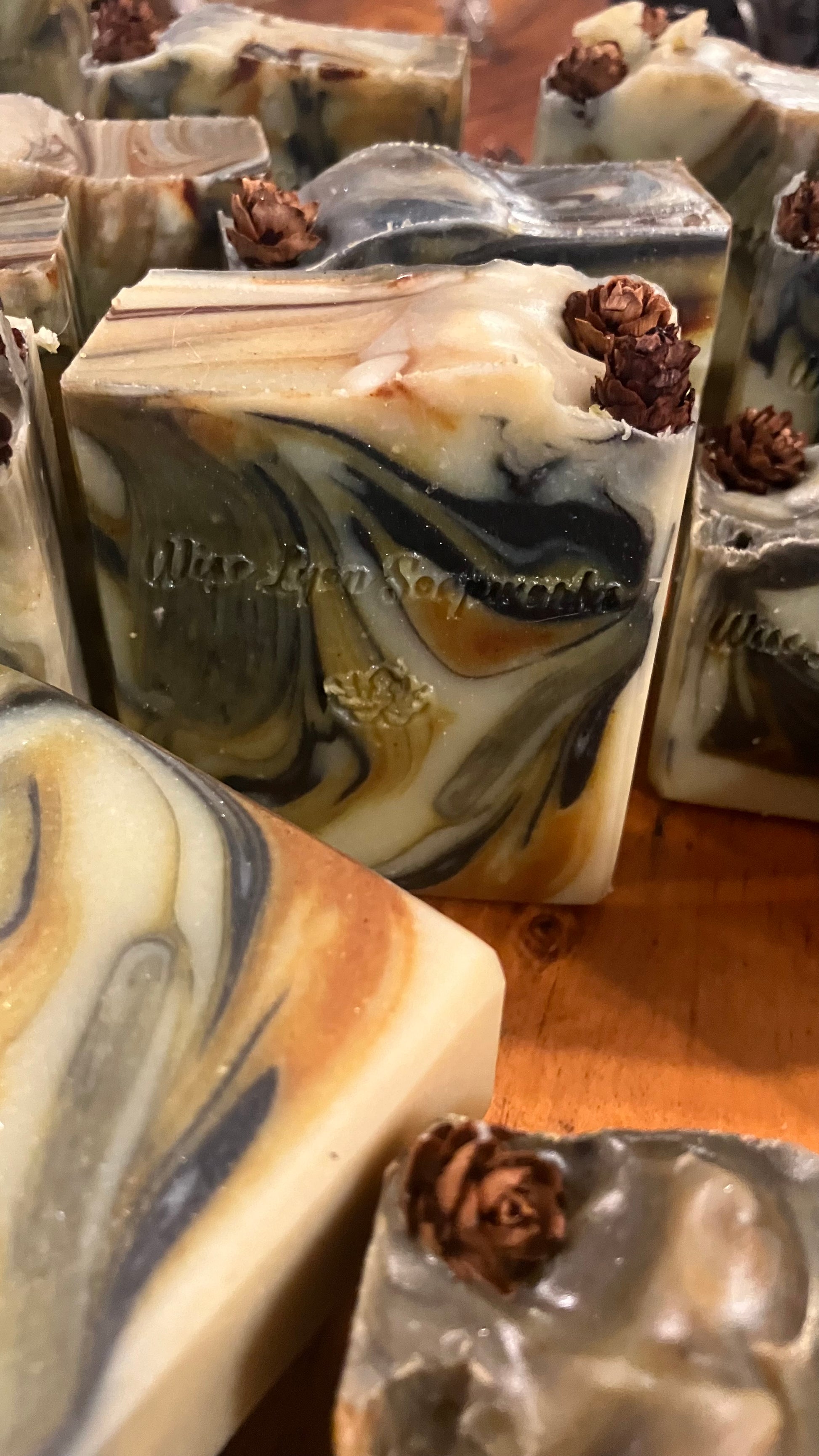 Sugar Pine & Patchouli Natural Soap, organic hemp - Wiselyonsoapworks