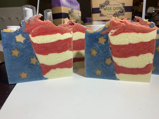 Old Glory Natural Soap, Handmade Soap, Vegan - Wiselyonsoapworks