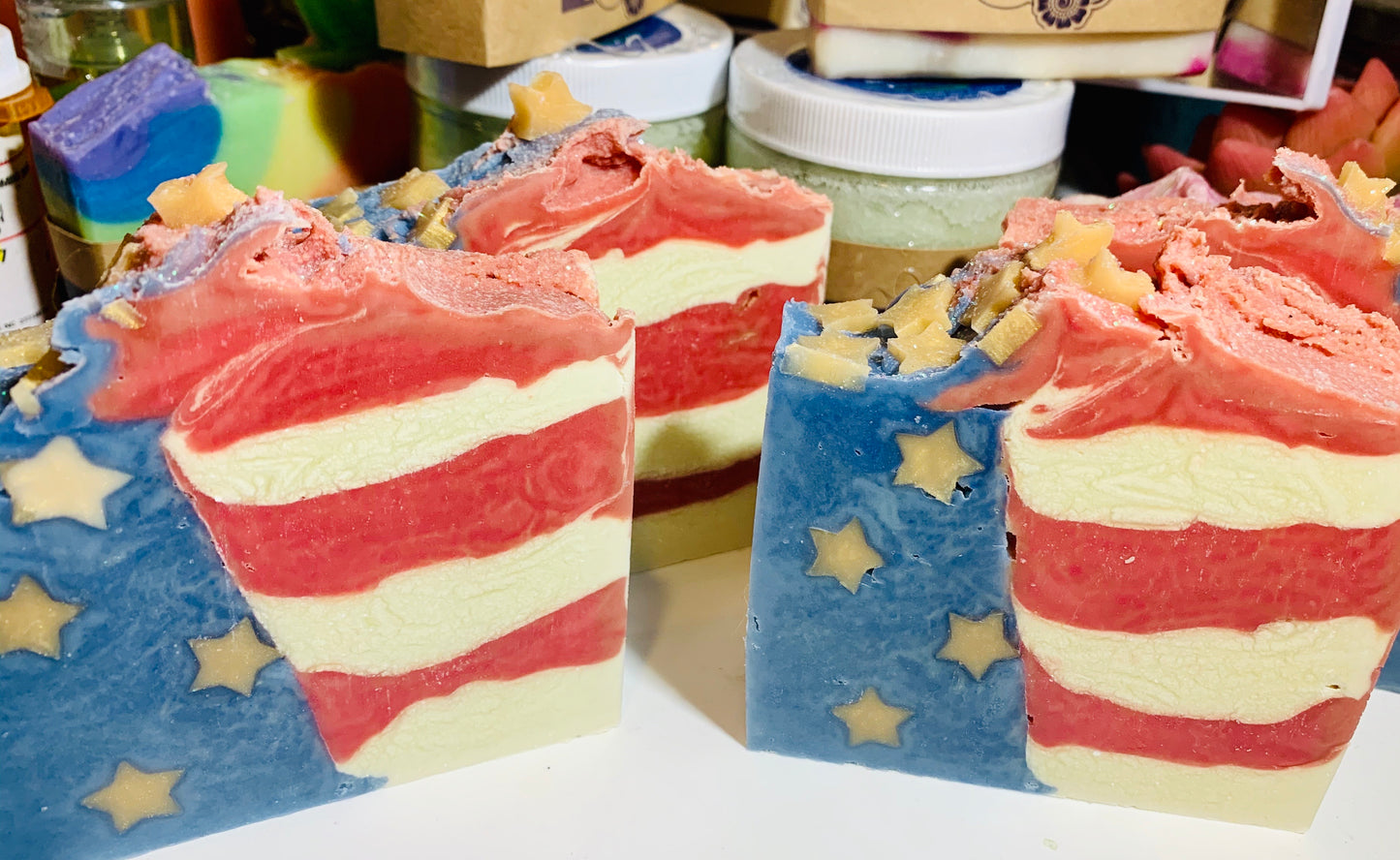 Old Glory Natural Soap, Handmade Soap, Vegan - Wiselyonsoapworks