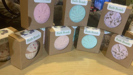 natural hemp Rose Petal scented bath bomb - Wiselyonsoapworks